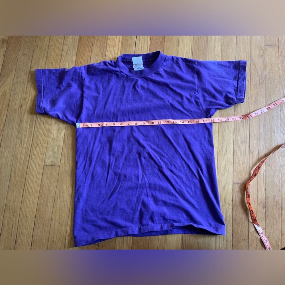 90s Vintage Single Stitch Purple Blank T - Picture 5 of 6